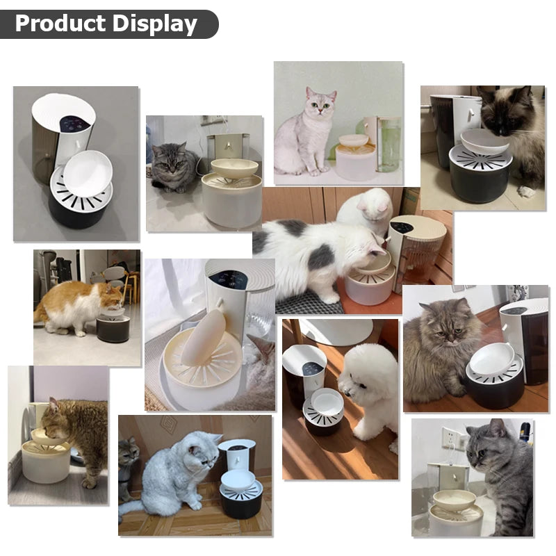 3L Wireless Automatic Pet Water Fountain Rechargeable Dump Water Feeder Timed Smart Cat & Dog Water Dispenser No filter required