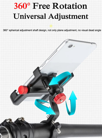 NEWBOLER MTB Phone Mount Stand Bicycle Holder 360° Rotatable Aluminum Adjustable Bike Phone Holder Non-slip Cycling Bracke Beauty World Shop