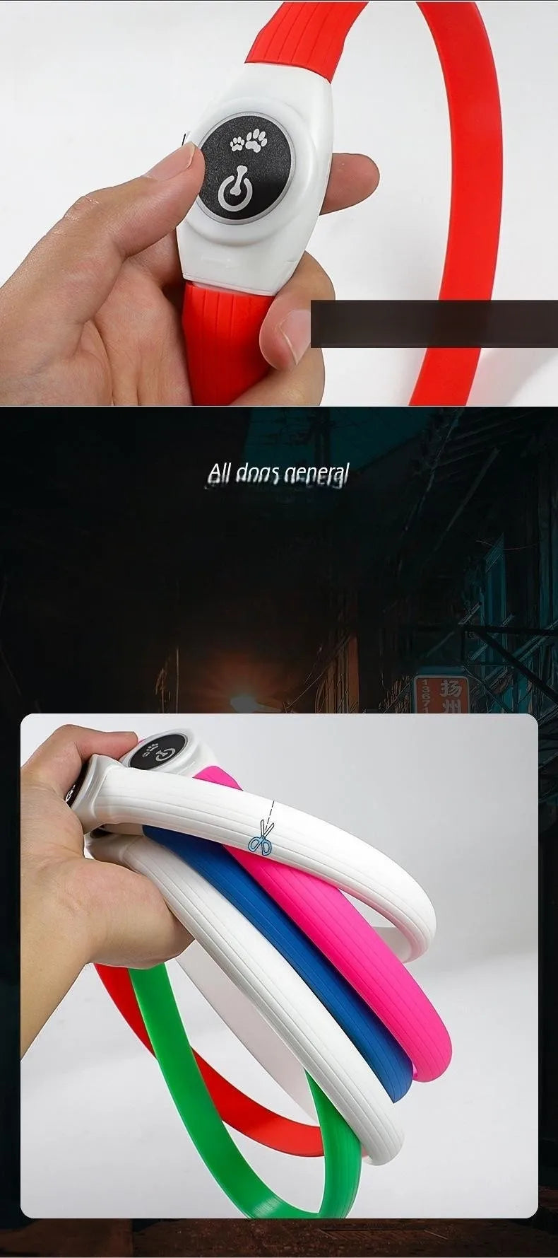 New Led Luminous Dog Collar PVC Waterproof , For Large Medium Small Dogs Collar Usb Light Night Safety Pet Glowing Accessories Beauty World Shop