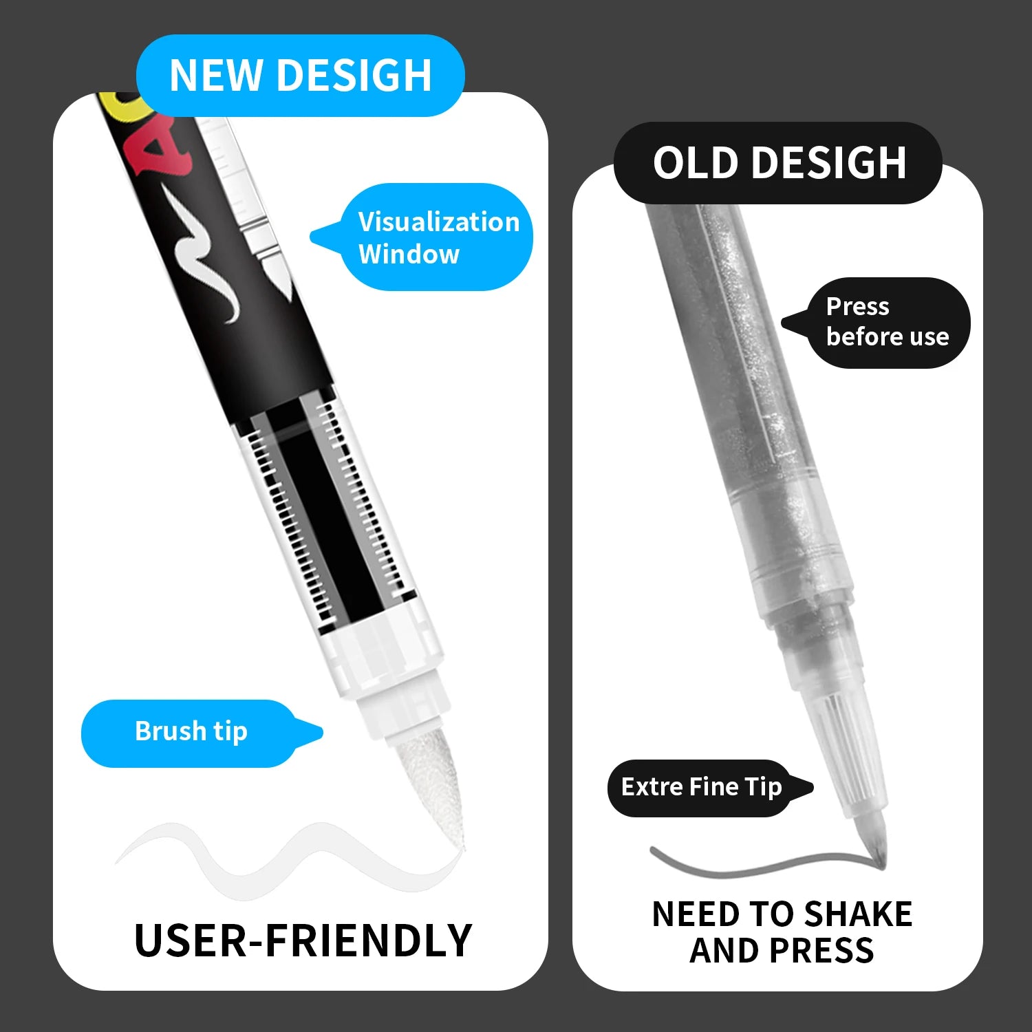 8pcs Black and White Acrylic Paint Markers Set, Large Ink Capacity, Acrylic Markers for Illustration Sketching, Wood, Glass, Fab Beauty World Shop