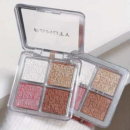 4 Color Face Highlighter Palette Illuminator Palette Natural Glow Waterproof Glitter Shimmer Baked Powder Highlighter Makeup Beauty World Shop
