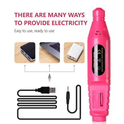 LINMANDA 6 In 1 Electric Nail Drills Kit Remove Polisher Manicure Portable Nail File Nail Drill Equipment  Pen Tools Machine Beauty World Shop
