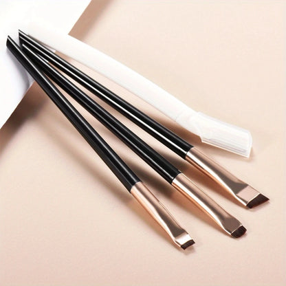Ultra-Thin Eyebrow Brush Set -3Pcs Angled Precision Eyeliner MakeupBrushes, Synthetic Bristles Slanted Eyeshadow Eye Brow Tintin Beauty World Shop