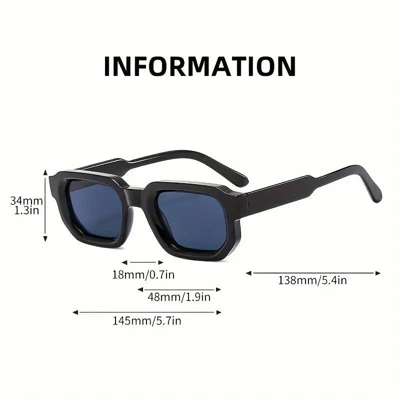 New Men Vintage Rectangle Frame Sunglasses Fashion Retro Sun Glasses Luxury Brand Design Glasses UV400 Eyewear Women Goggles Beauty World Shop