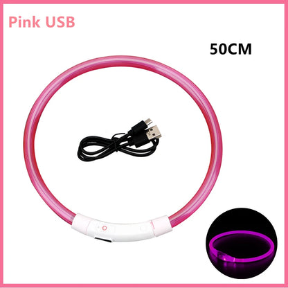 USB Rechargeable Luminous Collar Adjustable Led Glowing Dog Collar for Large Small Dogs Cat Night Light Collar Pet Safety Harnes Beauty World Shop