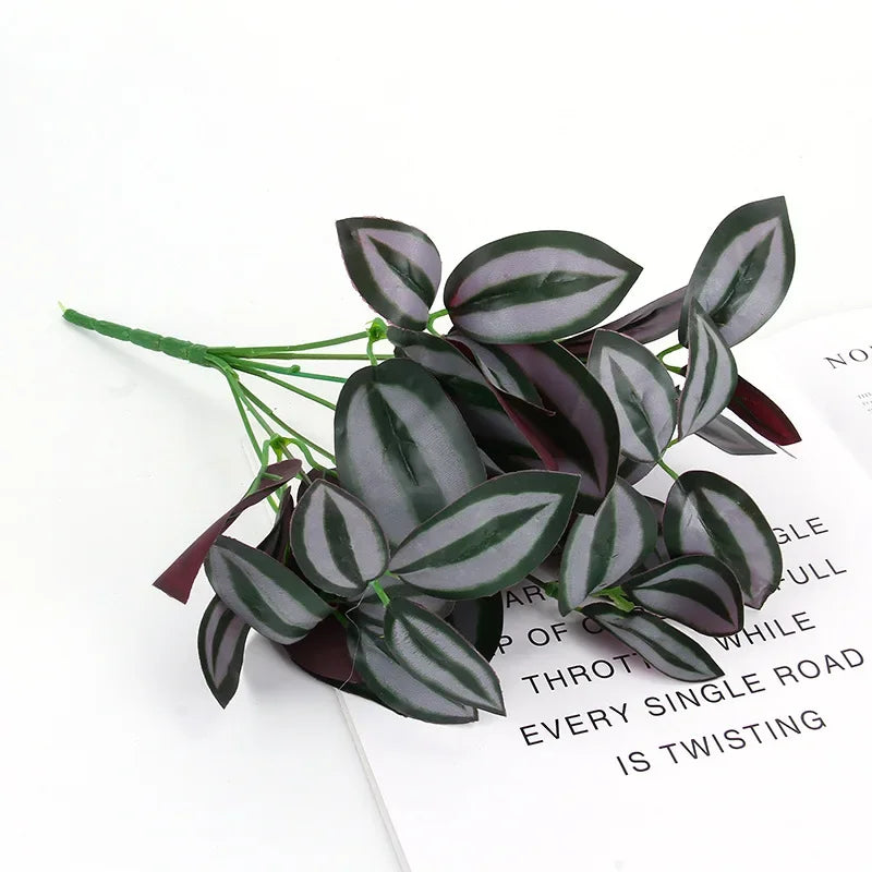 Artificial Plants Leaves Silk Tortoiseshell Leaf Dieffenbough Fake Small Fairy Taro Simulation Green Plant Living Room Decor Beauty World Shop