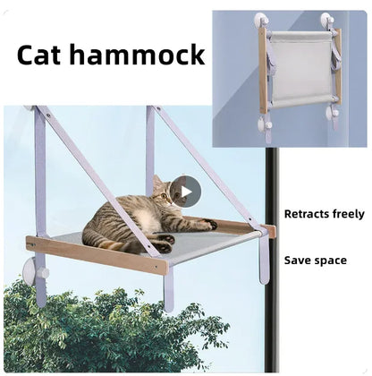 Cat Hammock Window Bed Kitten Sunny Seat Hanging Mount Beds Cat Sofa double-decker tunnels Suction Cup Wall Pet Hanging Winter Beauty World Shop