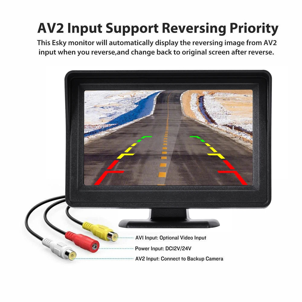 Easy Installation 4.3Inch or Rear View Camera Monitor Screen Reversing Camera for Car Parking Parking System Camera for Vehicle Beauty World Shop