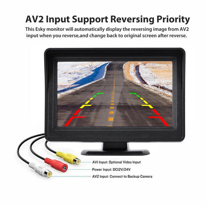 Easy Installation 4.3Inch or Rear View Camera Monitor Screen Reversing Camera for Car Parking Parking System Camera for Vehicle Beauty World Shop