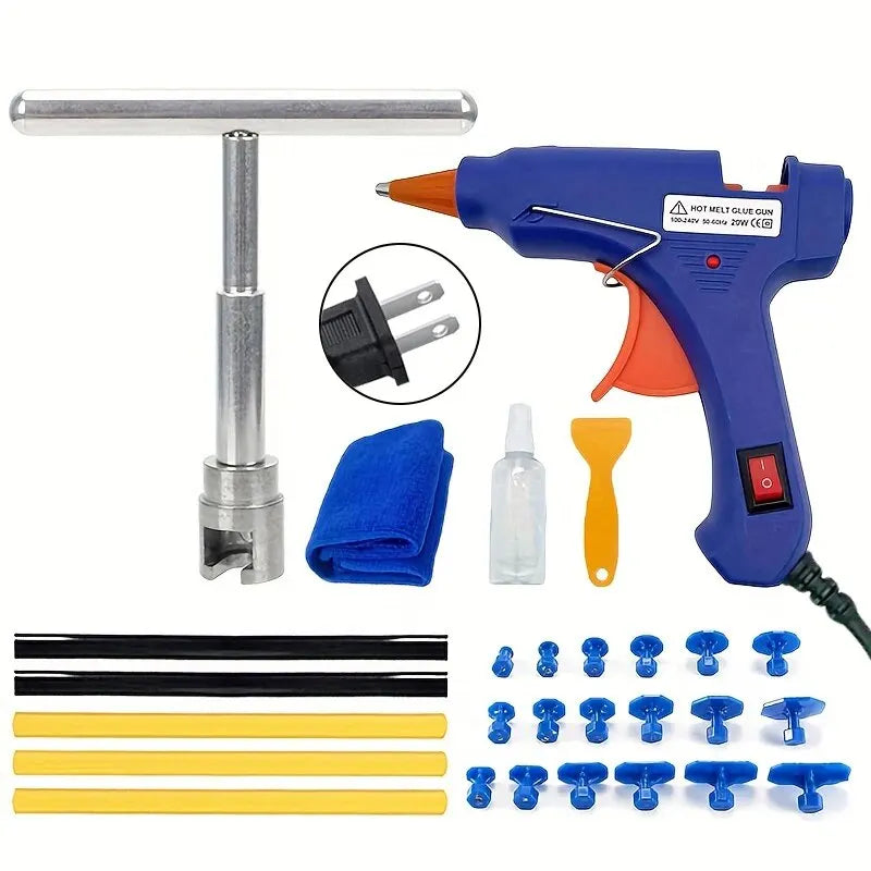 Car Dent Repair Tool Auto Body Part Mechanical Sheet Metal Paintless Dent Removal Puller Kit Hand Tools Kit Set Beauty World Shop