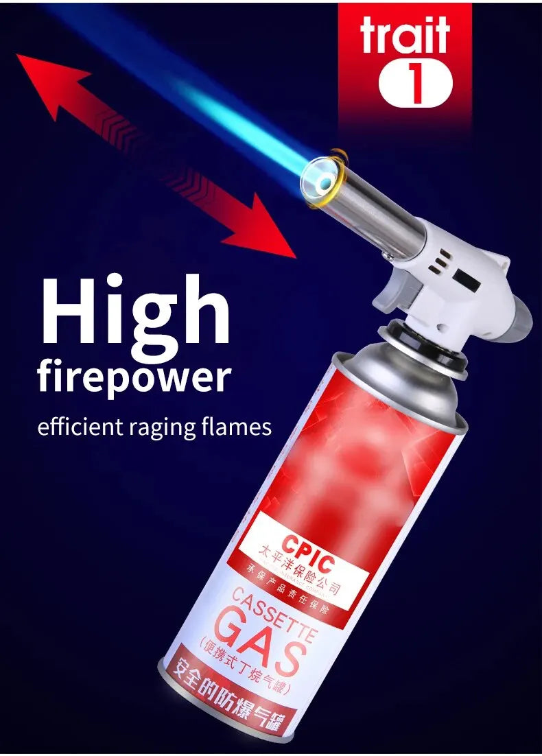 Torch Cooking AutoIgnition Butane Gas Welding-Burner Welding Gas Burner Flame Gas Torch Flame Gun Blow for BBQ Camping Cooking Beauty World Shop