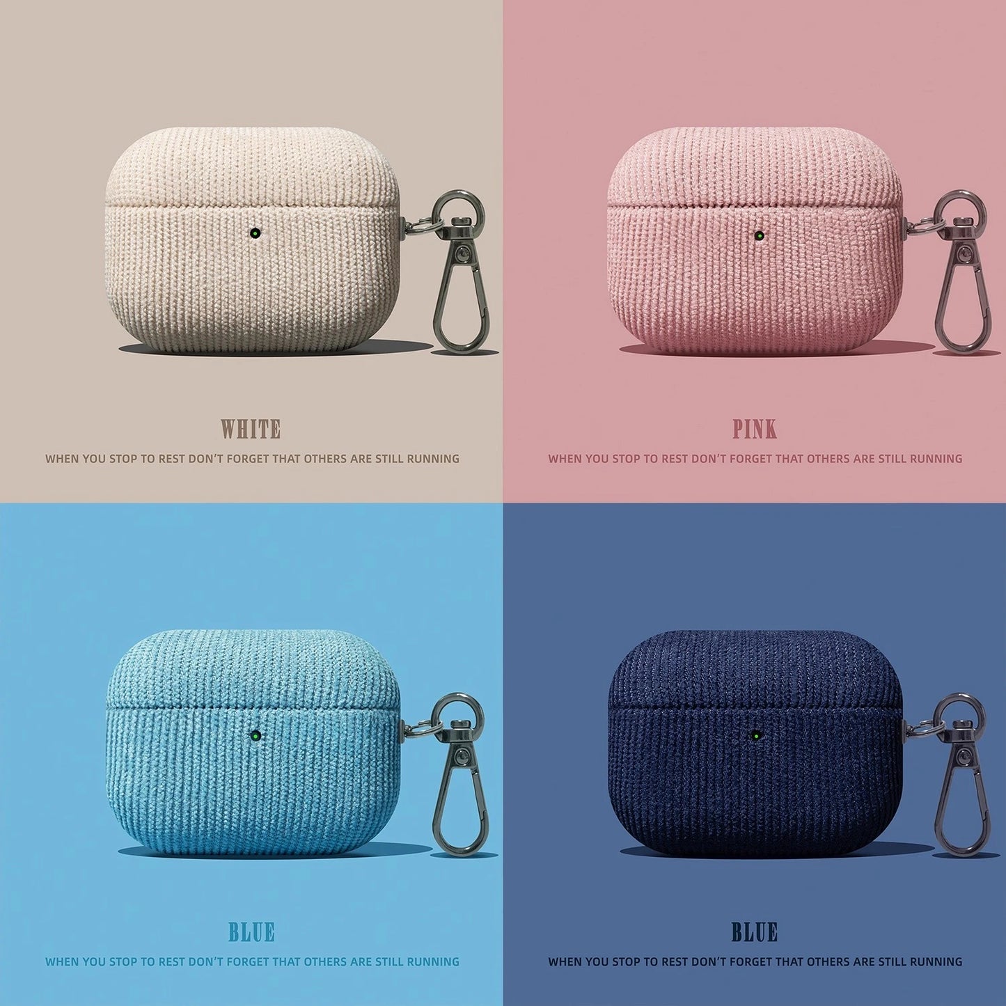 Luxury Corduroy Pattern New Earphone Case For Airpods Pro 2 With Keychain Soft Leather Protective Cover For Airpods 1 2 3 ﻿Pro3