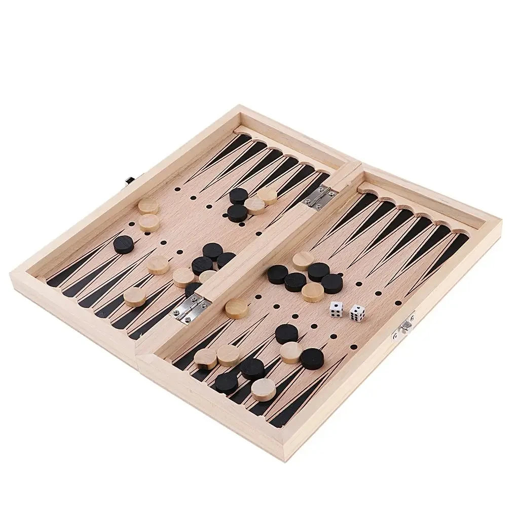 3 In 1 Board Party Table Games Dice Chess Backgammon Board Entertainment Travel Games Checkers Chess Beauty World Shop