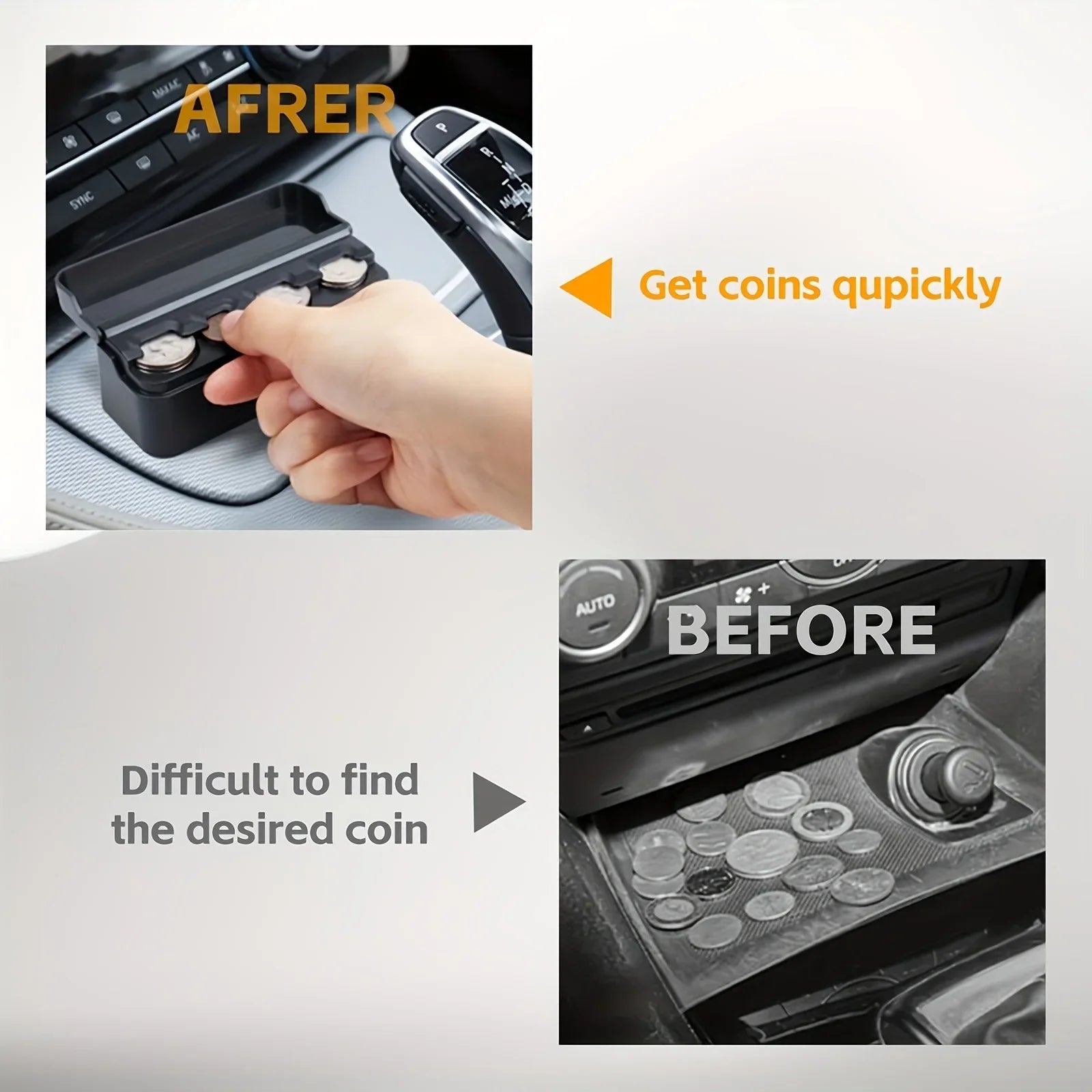 Car coin storage box - Suitable for home and car use - Money box - Universal for most car models to store and retrieve coins Beauty World Shop