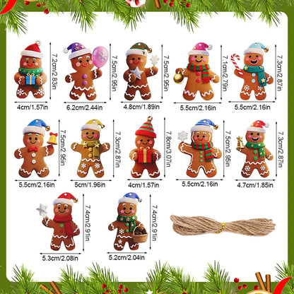 12/24pcs Christmas Gingerbread Man Ornaments Xmas Tree Wooden Hanging Pendants 2026 New Year Party Home Decoration Kids DIY GIft Beauty World Shop