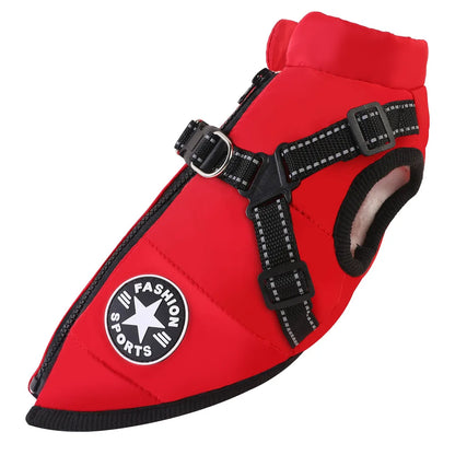 Thick and Warm Waterproof Pet Clothes Dog and Cat Cotton Coats Winter Chest and Back Cat Cotton Vests Dog Supplies