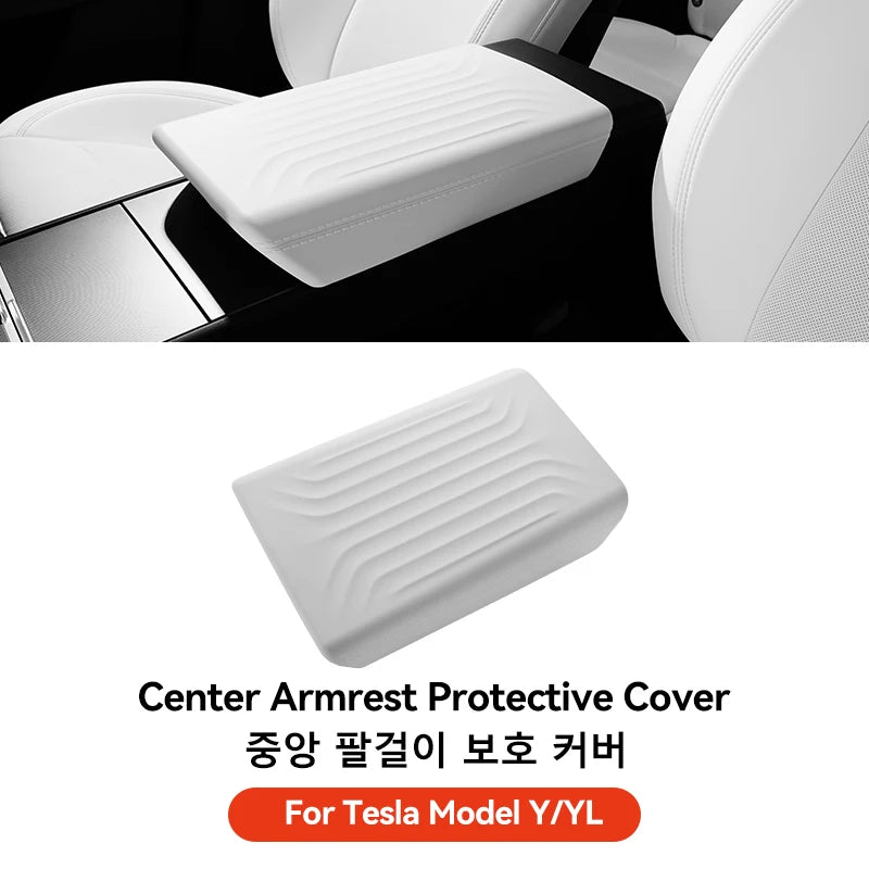 YZ For Tesla Model 3 Highland Y Juniper 2025-2026 Soft Center Console Armrest Pad Auto Central Armrest Box Cover Car Accessories Beauty World Shop