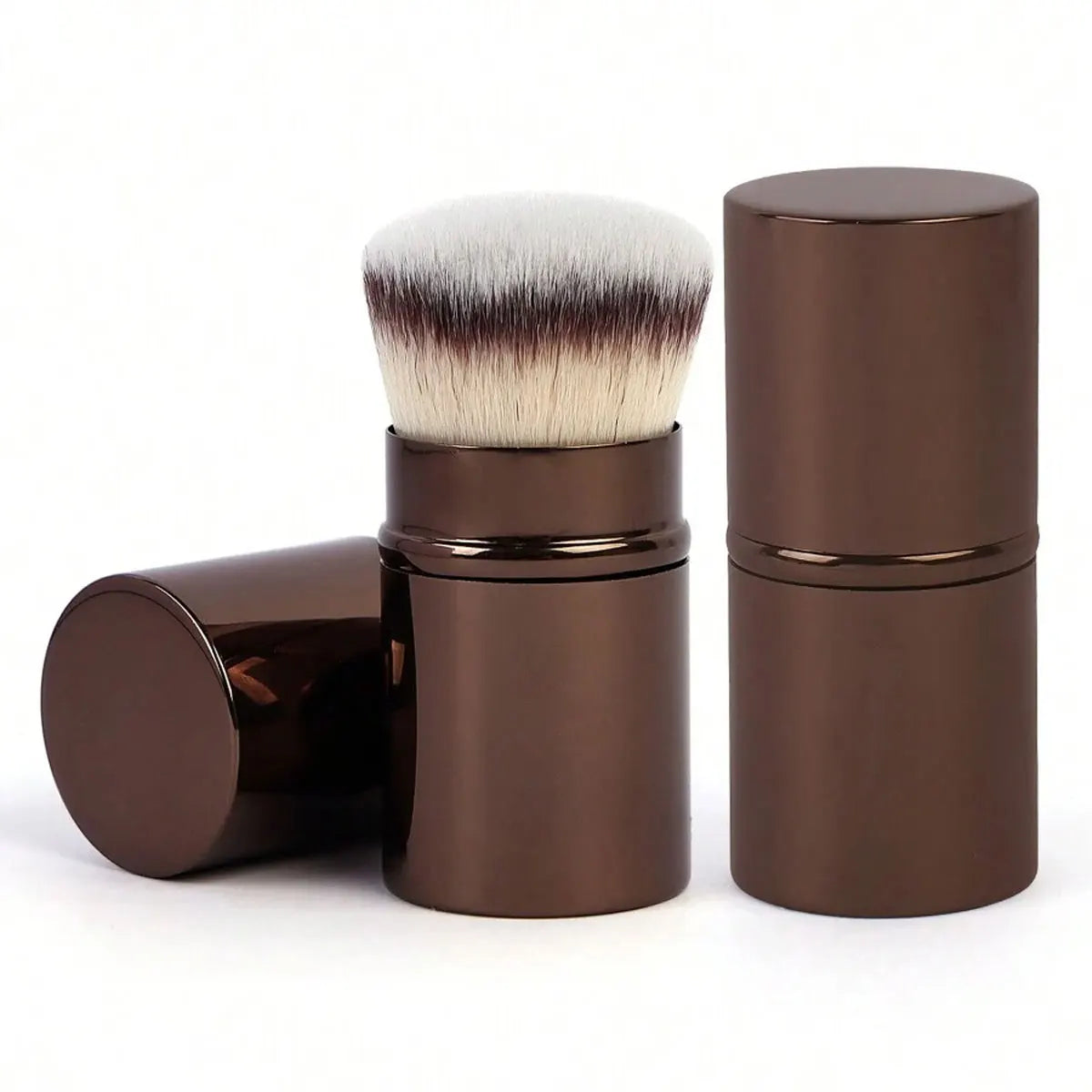 7pcs Professional Makeup Brush Set, Includes: 4pcs Dual-Ended Face Brushes, 1pc Angled Brush, 1pc Short Handle Foundation Brush, Beauty World Shop