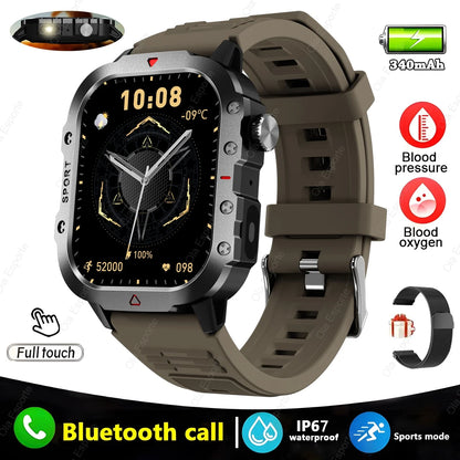 New Military GPS Smart Watch Men Flashlight Compass Waterproof Outdoor Sports Tracker Bluetooth Calls Smartwatch For Android IOS
