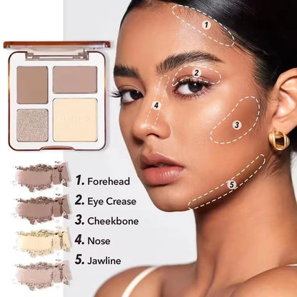 Natural Stereoscopic Face Powder Palette  Matte Bronzer  Contour Shading  Multifunctional Highlighter  Cosmetic Blush gift Beauty World Shop