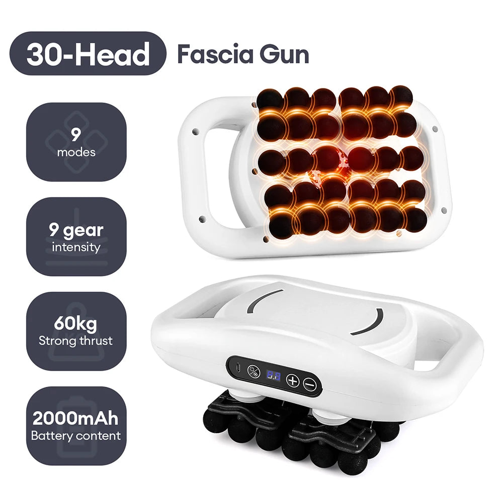 42-Heads Fascia Gun High-Frequency Vibration Body Massage Gun Back and Waist Massager Neck Shoulder Massager Muscle masajeador Beauty World Shop