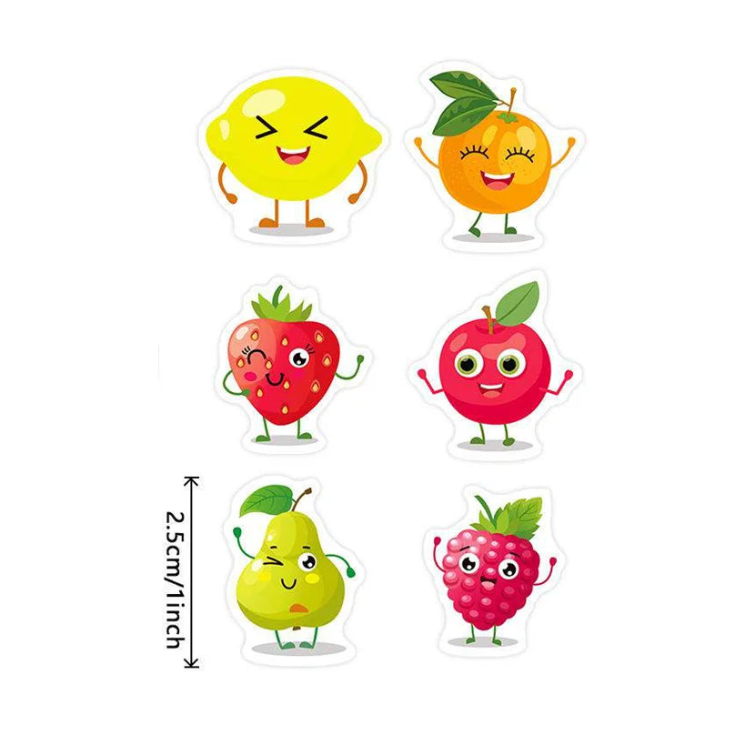 100-500pcs Stationery Stickers Birthday Party Back ground Fruits Balloon Happy Banner Refrigerator Vegetable Stickers Beauty World Shop