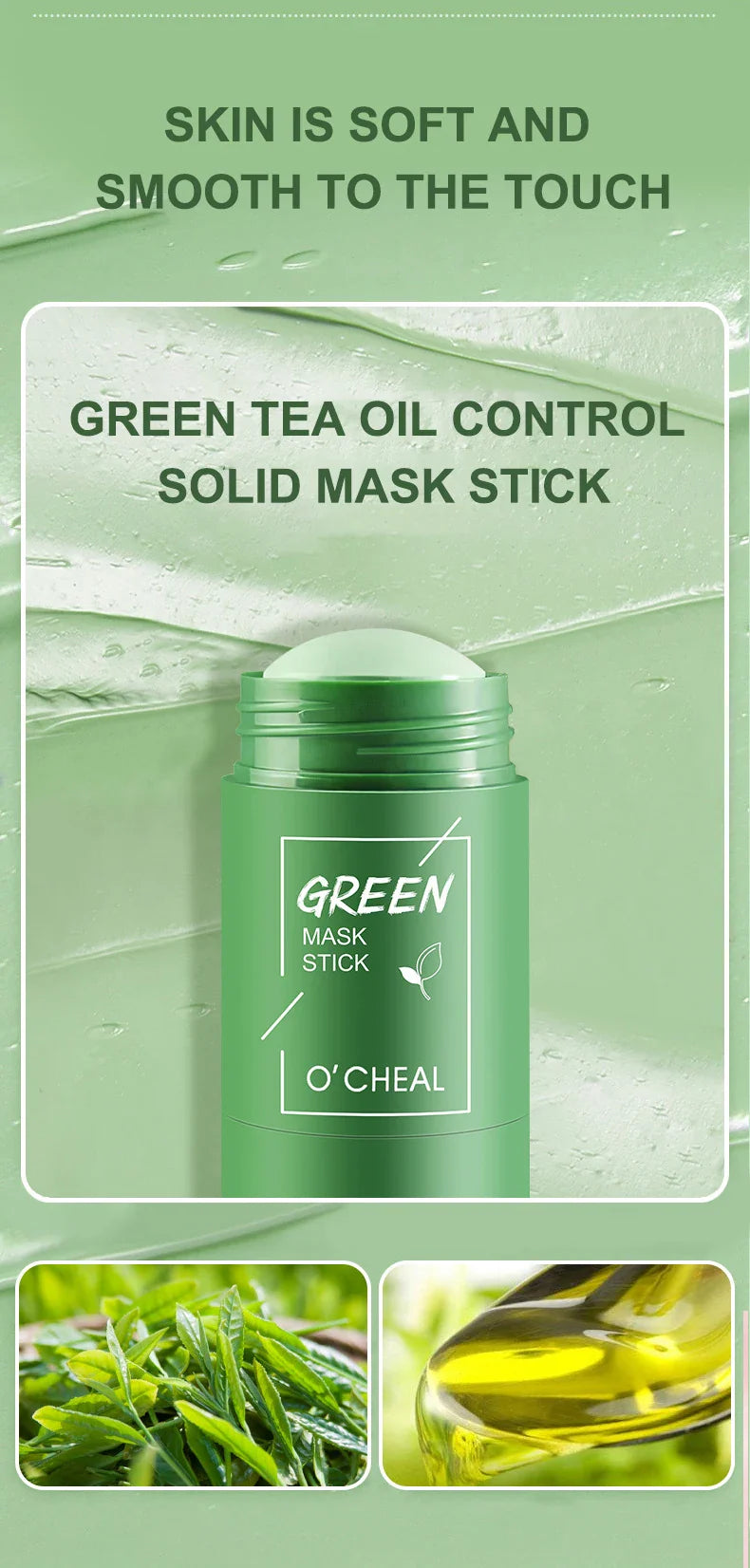 Solid facial mask Stick Green Tea Honey Peach Cleaning Pore Moisturizing Long Charcoal Eggplant Mud Film Beauty Trend Shop