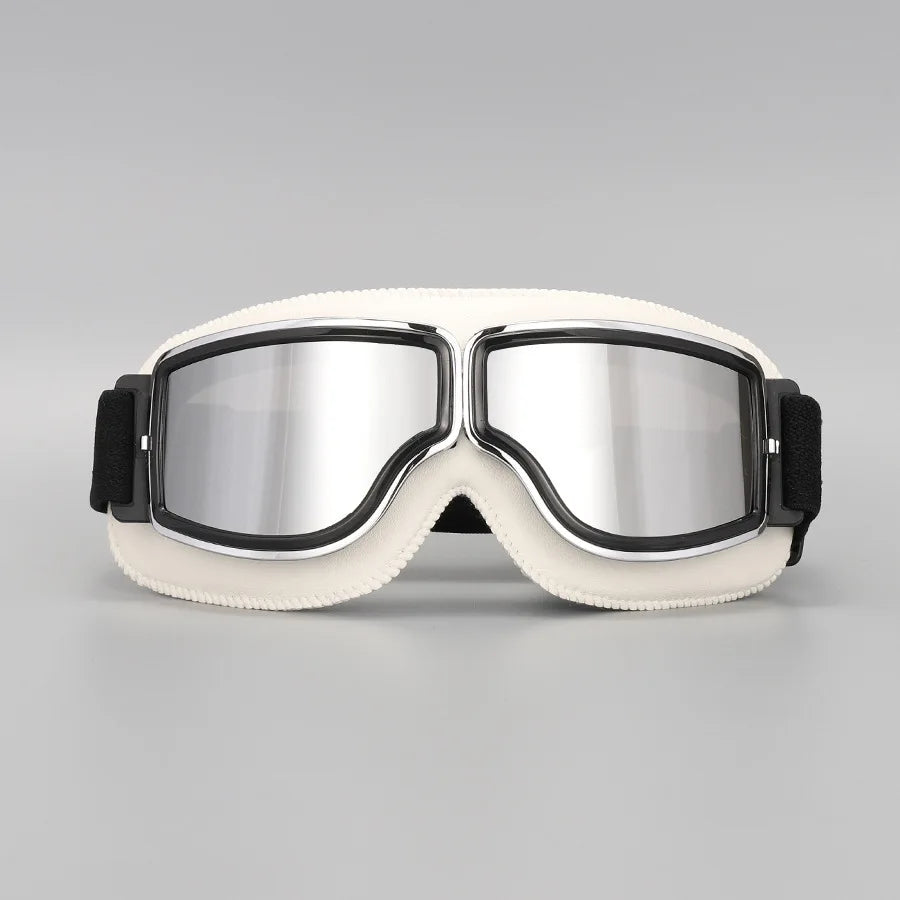 Motorcycle Glasses Windproof Motorcycle Helmet Glasses Sunglasses Retro Universal Folding Leather Retro Motorcycle Accessories Beauty World Shop