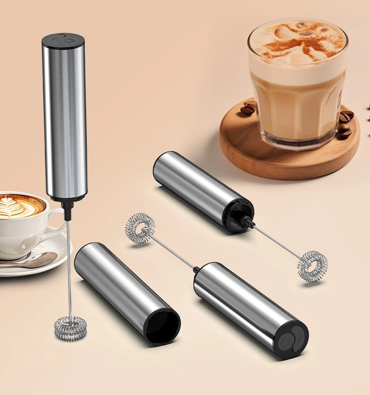 Kitchen Powerful Stirrer Milk Frother Handheld Foam Maker for Lattes Whisk Drink Mixer Coffee Electric Rechargable Egg Beater Beauty World Shop
