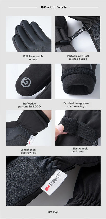 GTUBIKE Waterproof Men’s Women’s Winter Cycling Gloves Thermal Touchscreen Ski Gloves for Running Outdoor Sports Gloves Beauty World Shop