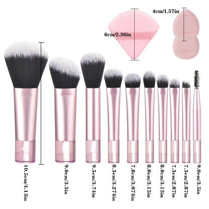 10 color Mini makeup brush Travel portable Makeup Tool Makeup Puff - Palm Brush Professional Makeup tool set Christmas gift Beauty World Shop