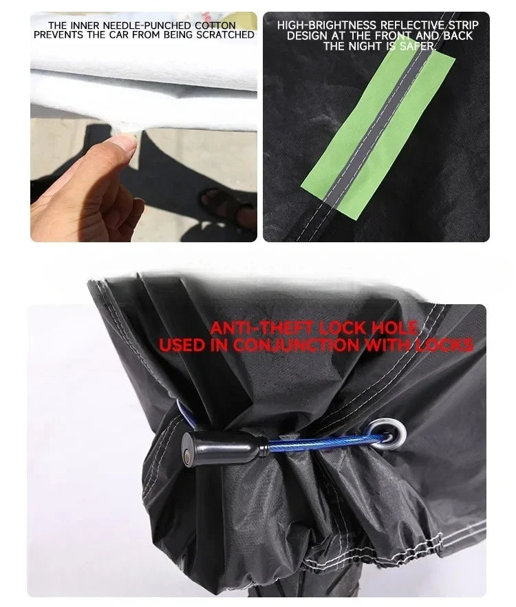 Bike Cover for Motorcycle Waterproof Outdoor All Season with Night Reflective Lock Holes Sun protection Scooter Bicycle Cover Beauty World Shop