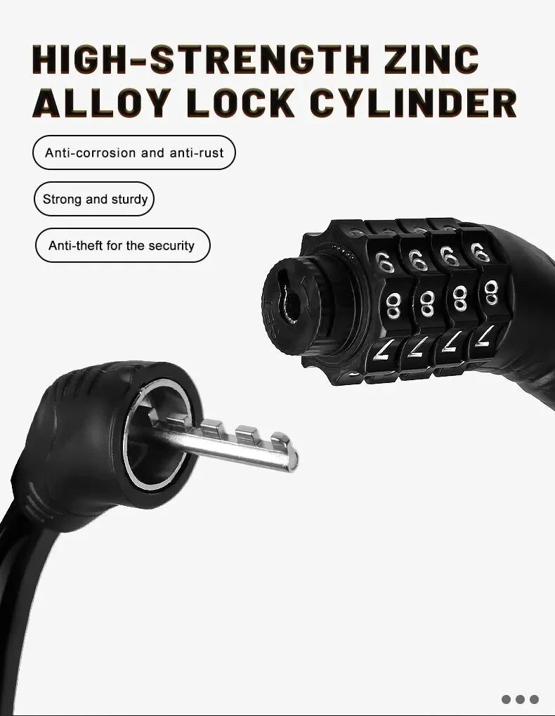 Bike Lock Mountain Bike Portable Security 4-digit Code Bike Lock for Bicycle Motorcycle Scooter Beauty World Shop