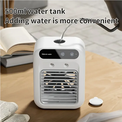 Portable mini desktop Air Conditioner Fan, Low Noise, Powerful Humidifier and Cooling Function, USB Charging, Transparent Design Beauty World Shop