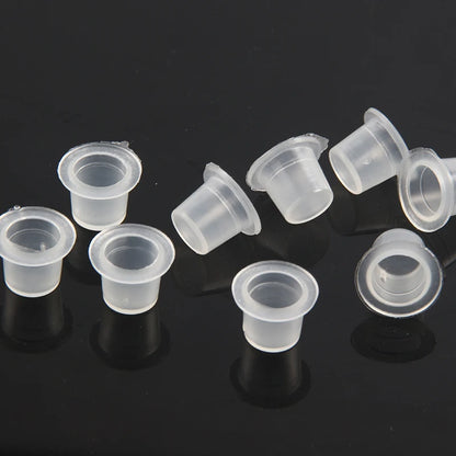 CJMIO 100/1000pcs Disposable Microblading Tattoo Ink Cups S M L Plastic Permanent Makeup Pigment Clear Holder Container Cap Beauty World Shop