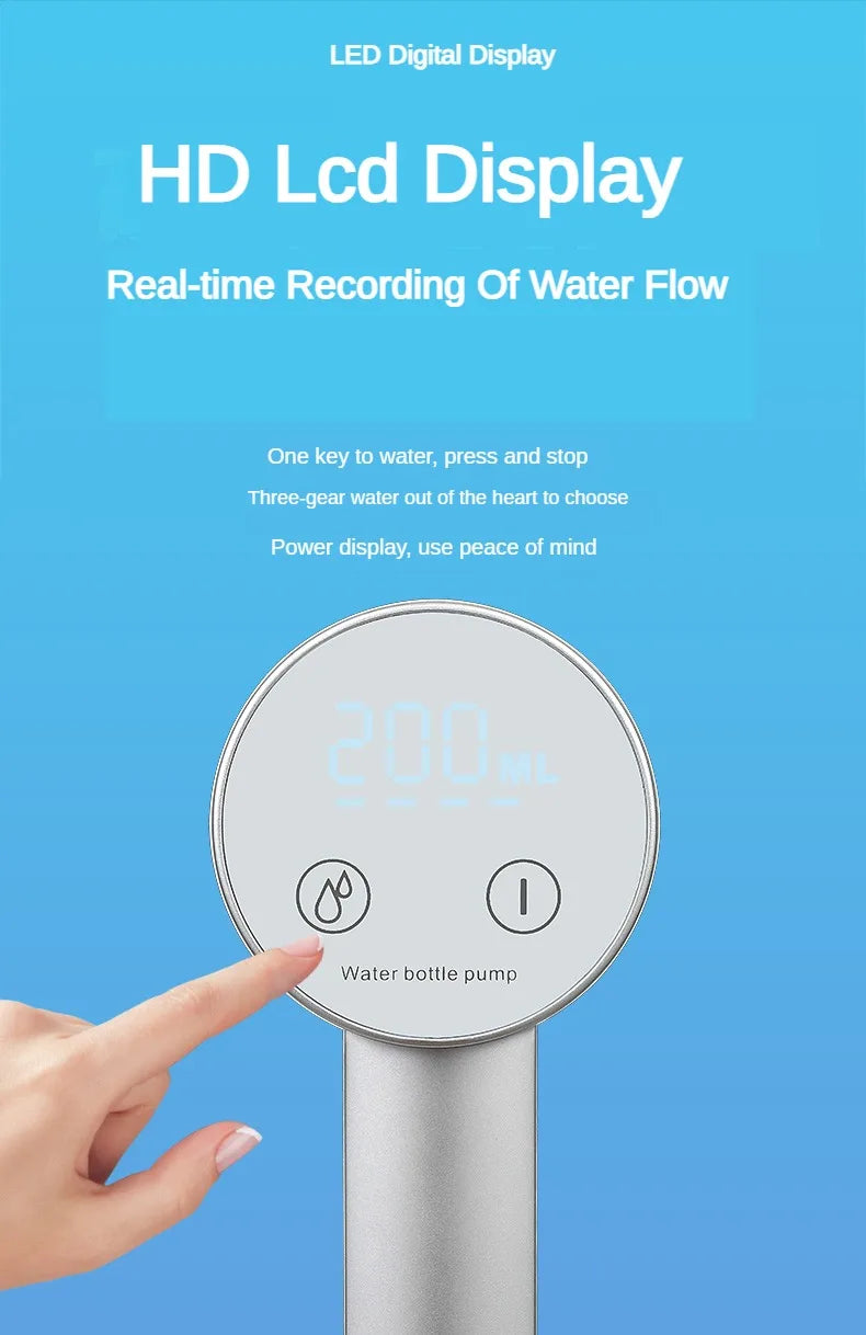 Electric Water Gallon Bottle Pump Automatic Water Dispenser Pump 19 Liters Foldable Desktop Water Bottle Pump USB Rechargeable Beauty World Shop
