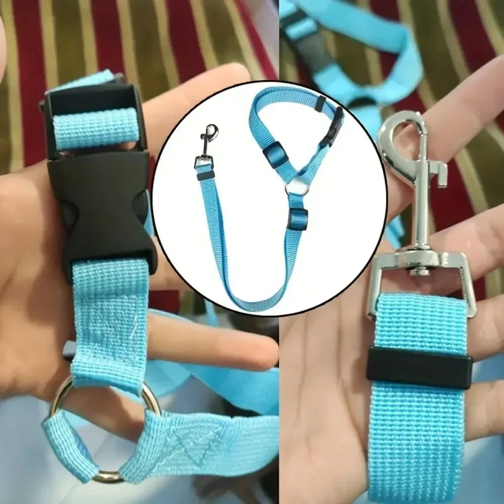 1pc Pet Dog and Cat Seat Belt Car Headrest Restraint Adjustable Safety Rope Car Seat Belt Dog Accessories for Small Dogs Beauty World Shop
