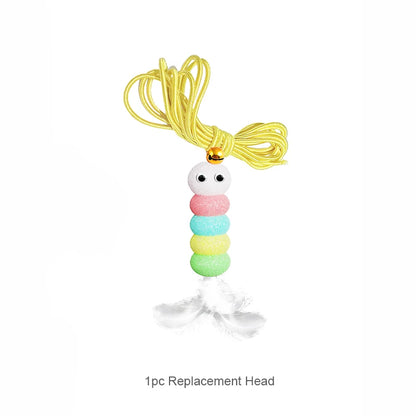 BOOTEELY Cat Teaser Stick Kitten Electric Hanging Mop Shaped Feather Bell Cat Teaser Accessories Hanging Swing Pet Spring Toy Beauty World Shop