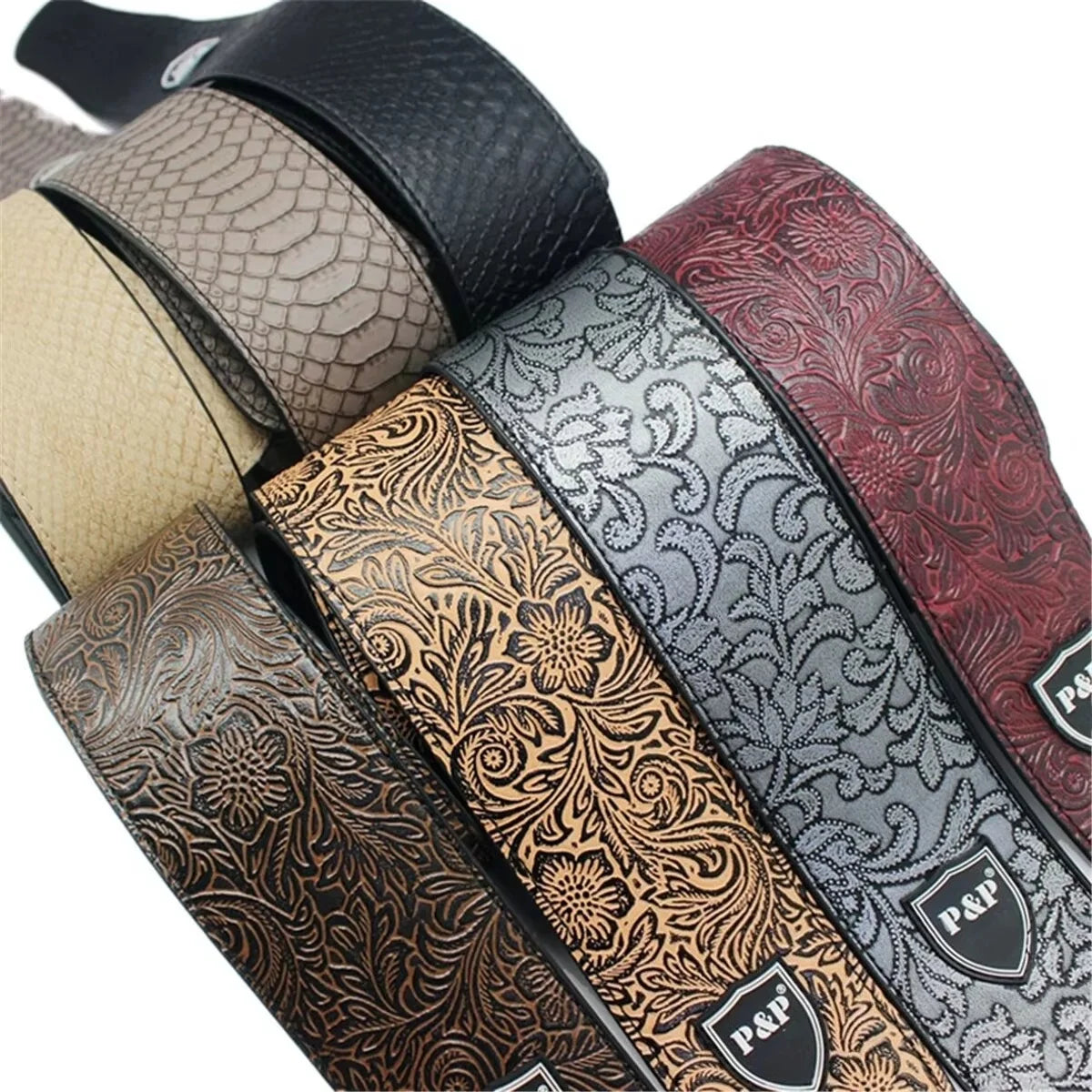 Guitar Strap Vintage 2.5 Inch Adjustable Soft Embroidered Belt Classical Bass Music Hobby Guitar Accessories Beauty World Shop