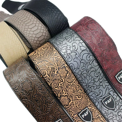 Guitar Strap Vintage 2.5 Inch Adjustable Soft Embroidered Belt Classical Bass Music Hobby Guitar Accessories Beauty World Shop