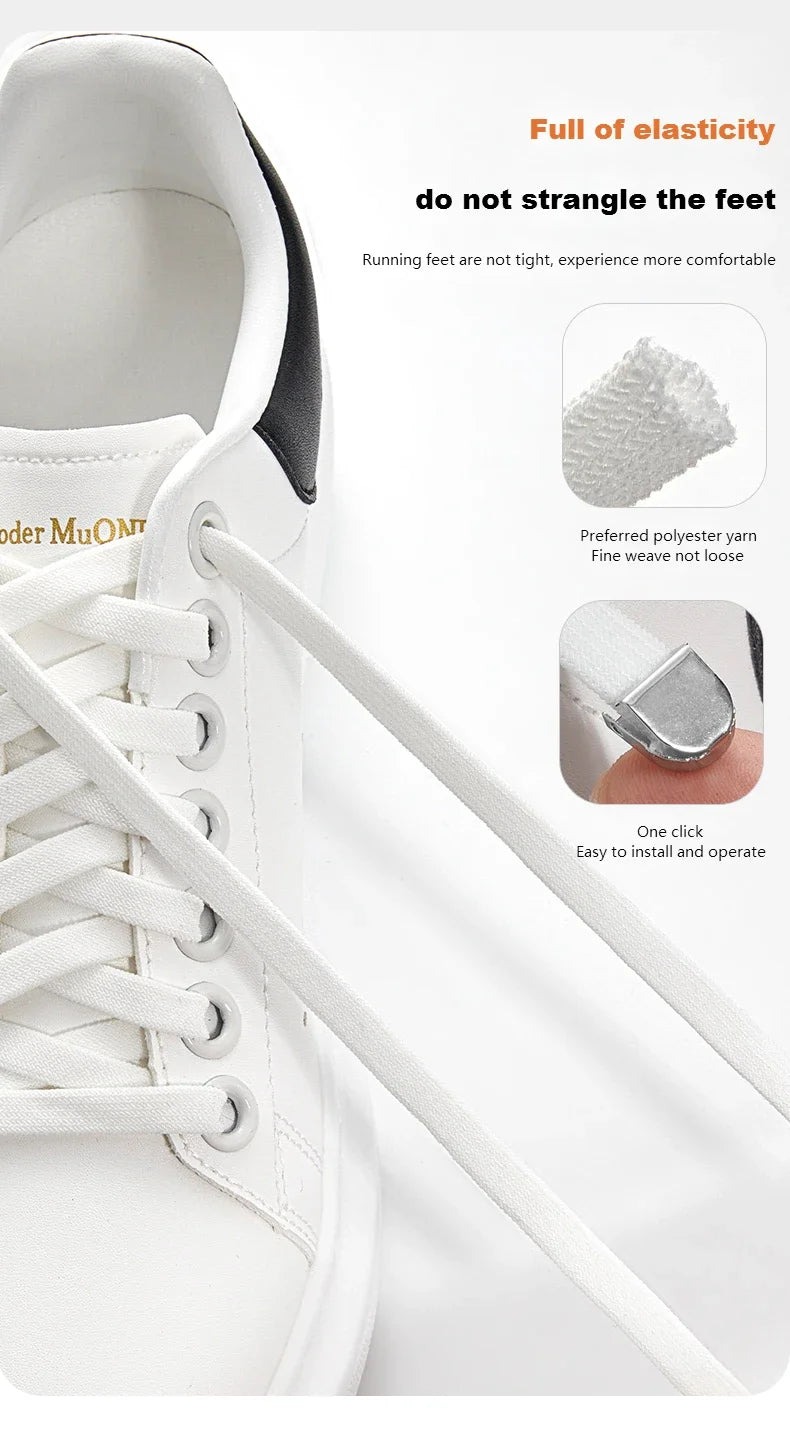 No tie Shoelaces for Shoes 8MM Flat Elastic laces Sneakers Kids Adult Quick Shoelace without ties Shoe Accessories Beauty World Shop