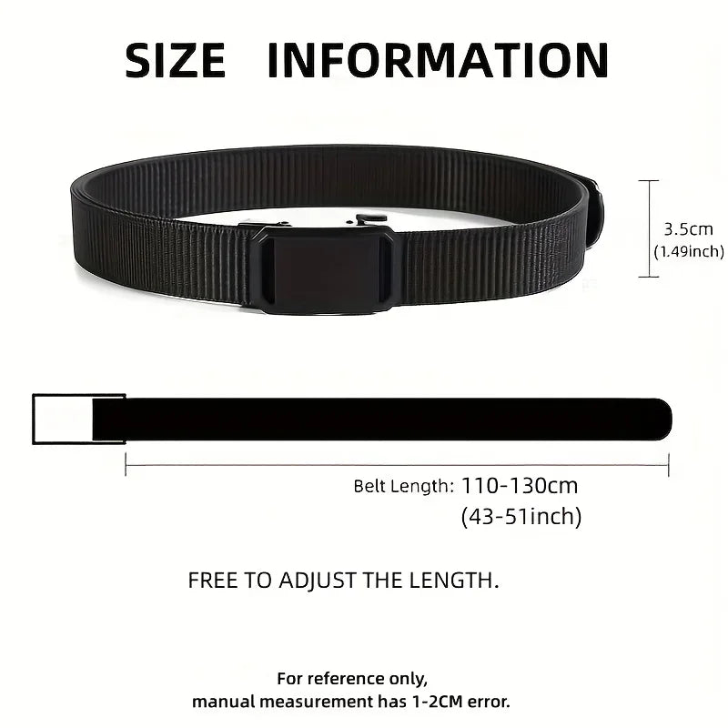 New Automatic Buckle Belt, Canvas Tactical Workwear Casual Outdoor Military Training Pants Belt For Men Beauty World Shop