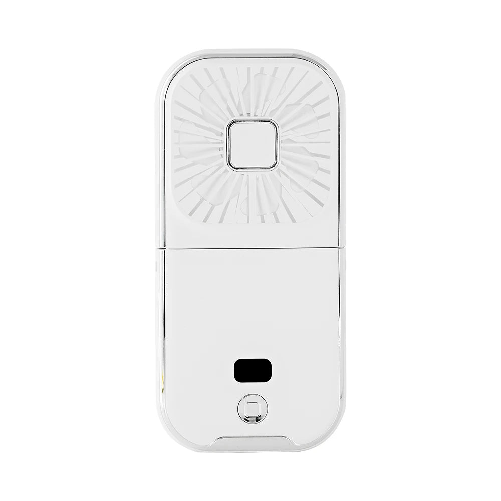 Folding Mini Cooling Air Fan Mobile Phone Holder Power Bank 3000mAh USB Rechargeable Cooling Handheld Desktop Fan with Lanyard