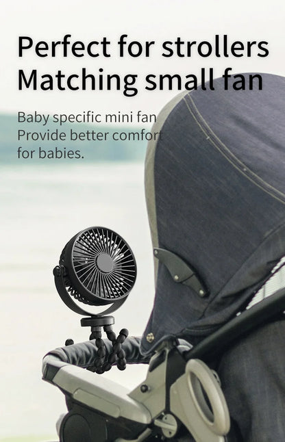 New 5200 mah multi-functional stroller Mini fan Portable USB charging small fan Mobile phone seat outdoor handheld Octopus fan