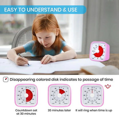 Yunbaoit VT01 Upgraded 60 Minute Visual Timer with Protective Case Silent Countdown Timer for Kids Beauty World Shop