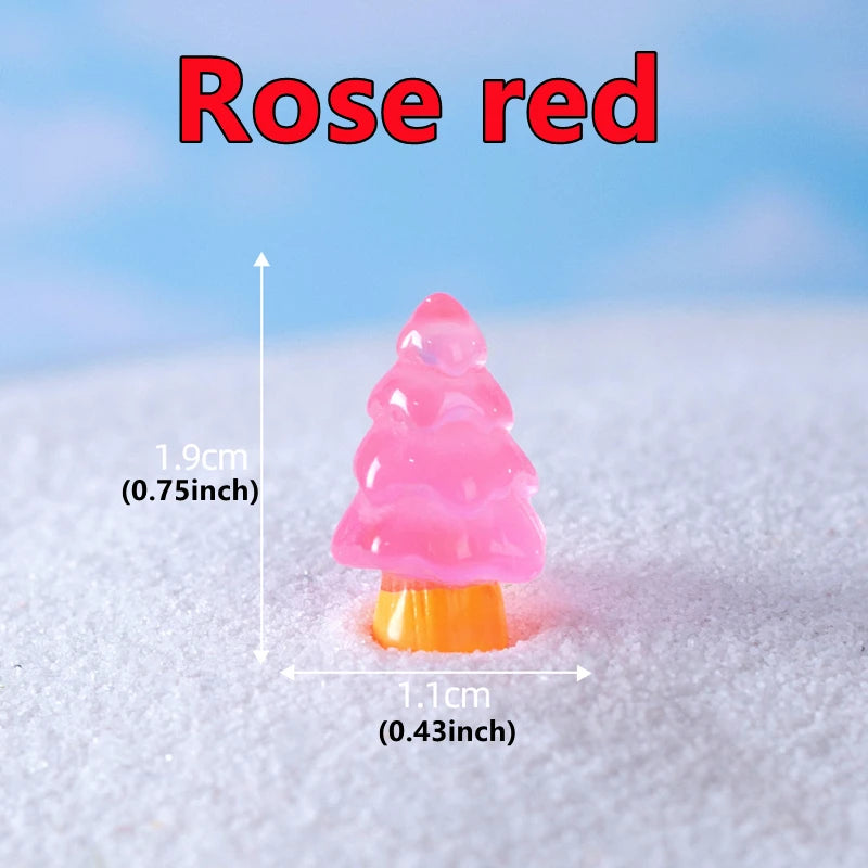 Luminous Figurine Miniature Cute Noctilucent Christmas Tree Micro Landscape Ornaments for Home Decorations Tabletop Beauty World Shop