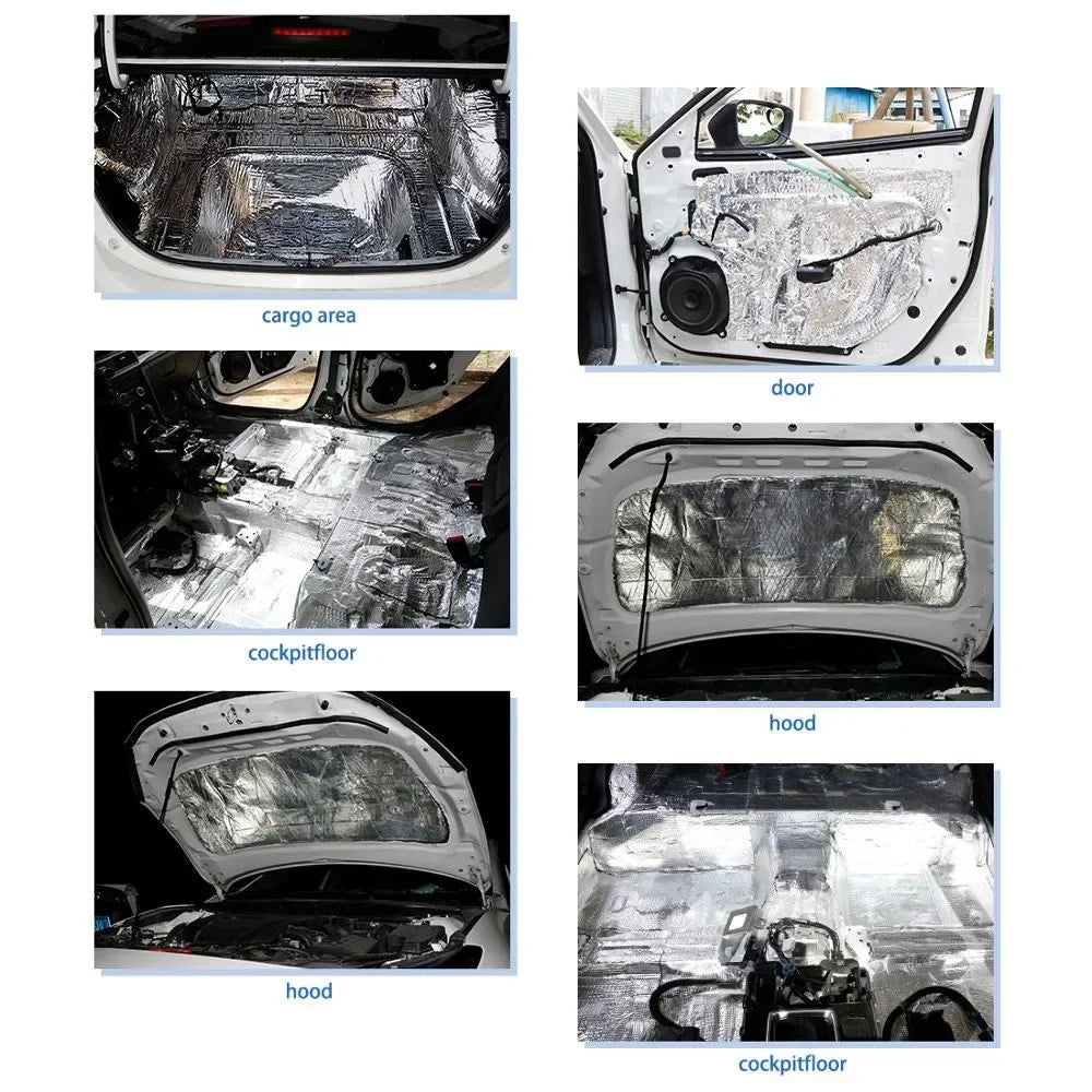 Sound Deadener Mat Auto Acoustic Thermal Mat Sound Proof Wall Panels Car Deadening Noise Insulation Mats for Car 5/10mm 200x50cm Beauty World Shop