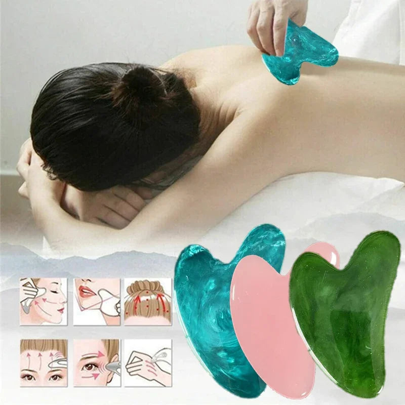 Heart Shape SPA Massage Beeswax  Scraping Massage Scraper Face Massager Acupuncture Guasha Board Massager For Face Pulling Skin Beauty World Shop