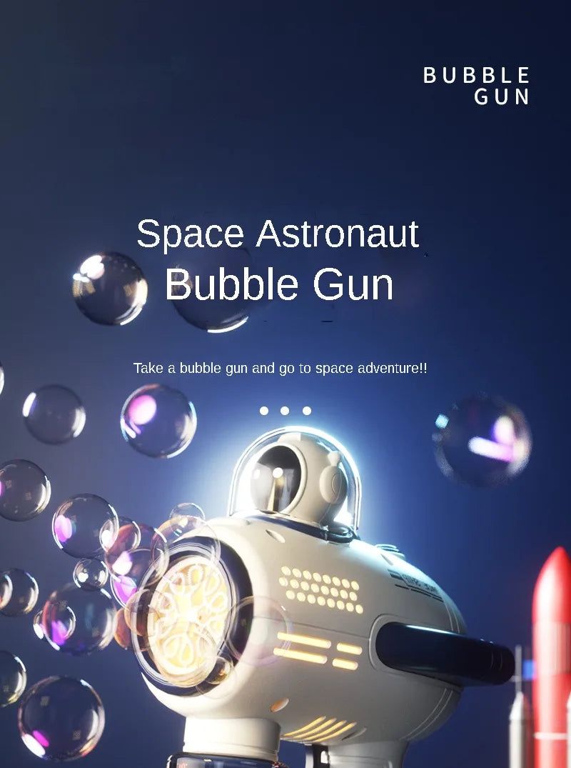 Children Bubble Gun Toy Astronaut Fully Automatic Bubble Machine Bubbles Gun Outdoor Game Fantasy Toy for Boys Girls Gifts Beauty Fashion
