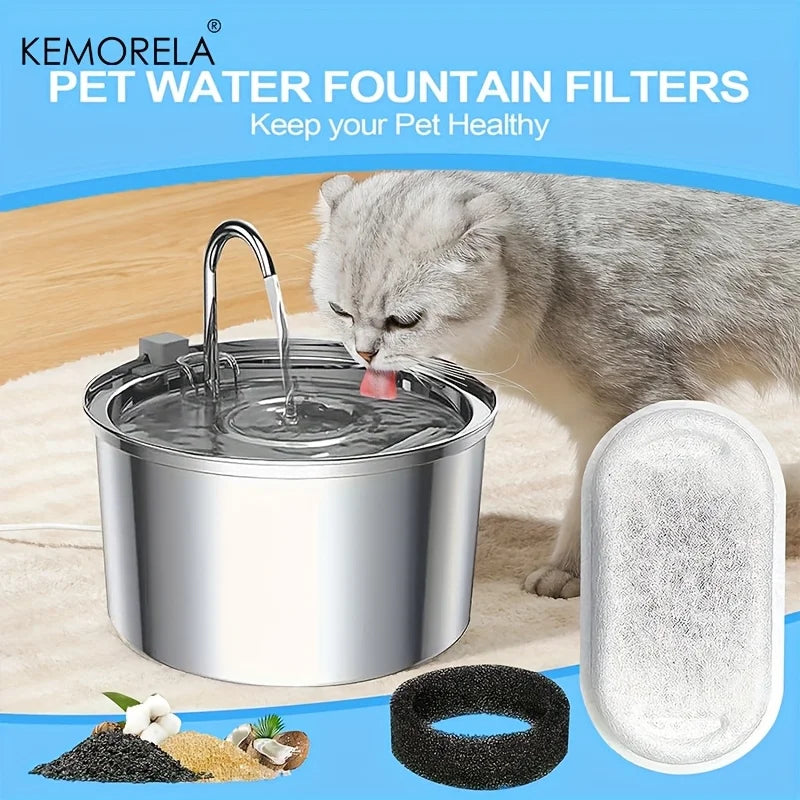12/15PCS Cat Water Fountain Activated Carbon Sponge Filters for Stainless Steel Water Dispenser Pet Healthy Water Care Accessory Beauty World Shop